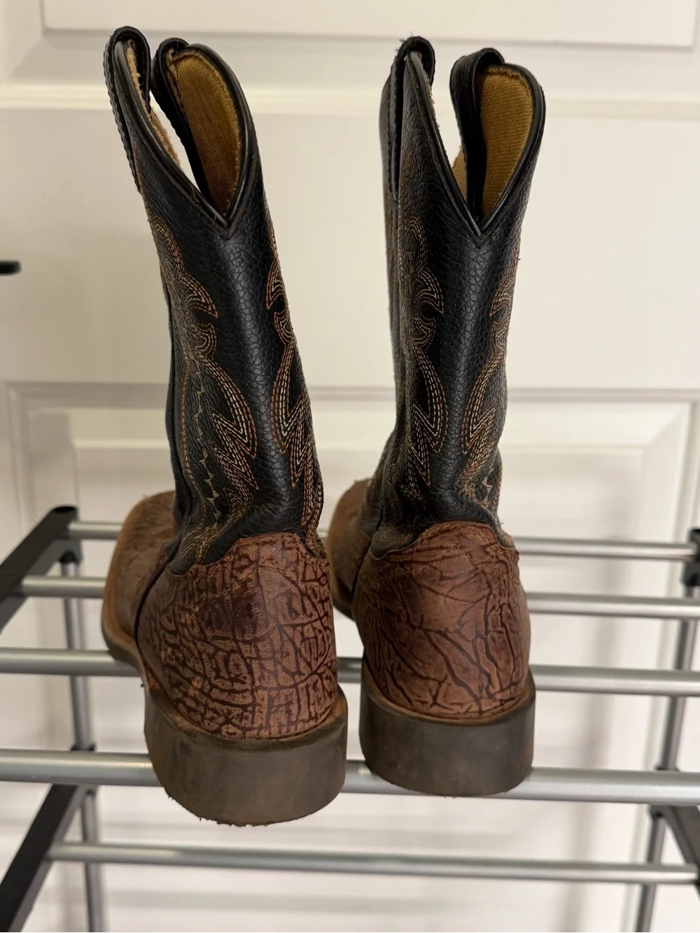 Boys Brown and Black Western Cowboy Boots